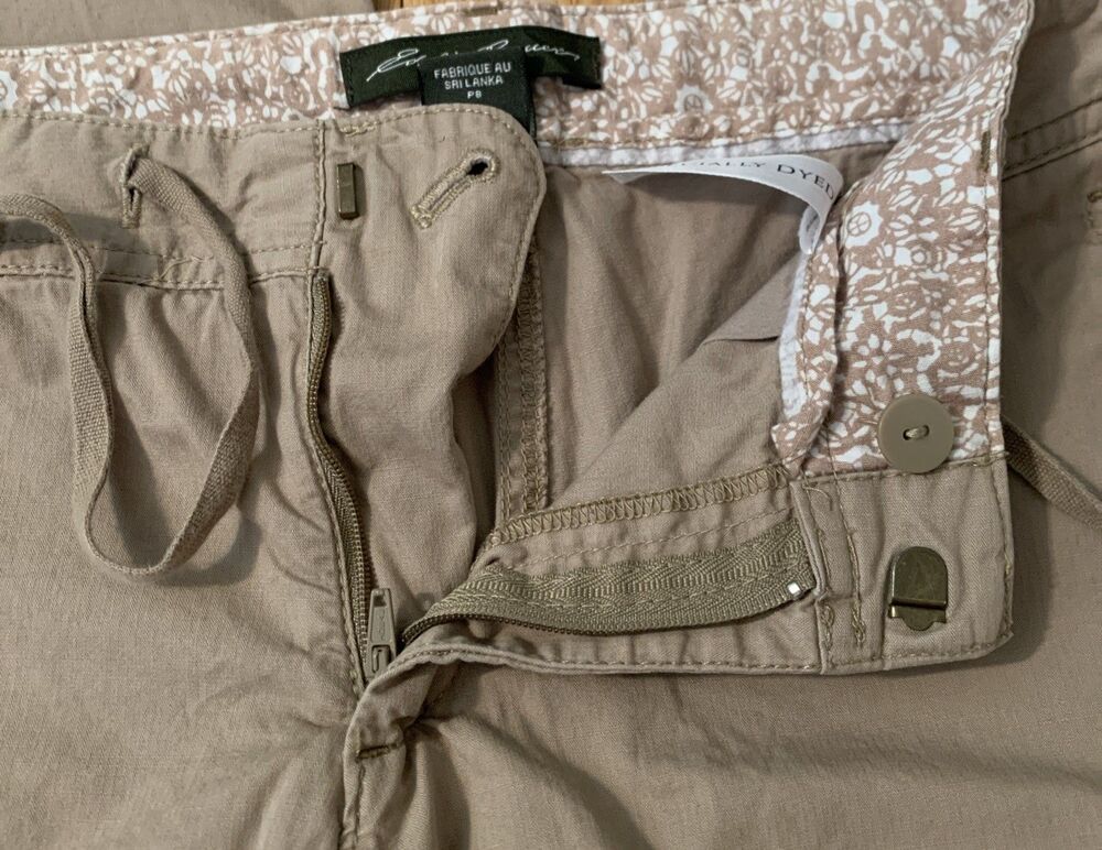 Eddie Bauer Capri Cargo Pants Womens 8P Petite Beige Outdoor Hiking 34x20.5 - Picture 6 of 12